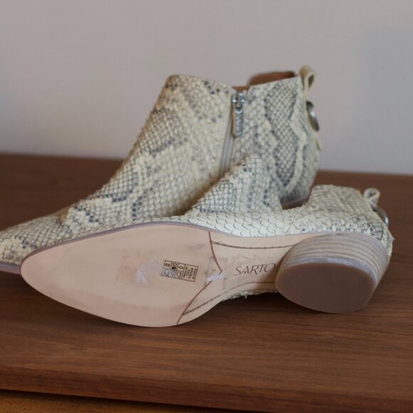 Sarto Women’s Leather Snake Skin Ankle Boots - Picture 3 of 5